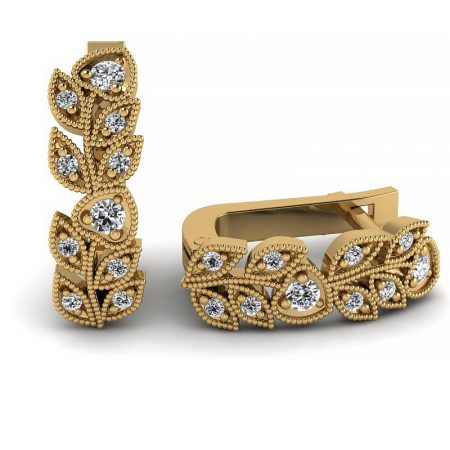Naturalne piękno - Kolczyki Diamond Sky z żółtego złota z diamentami