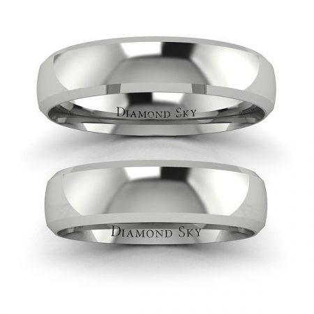 Ponadczasowy model - Półokrągłe obrączki ślubne z palladu, 3,5mm, 5mm