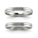 Ponadczasowa klasyka - Komplet płaskich obrączek Diamond Sky, białe złoto, próba 750, 4mm, 4,5mm