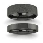 Klasyka w czerni - Płaskie obrączki ślubne z czarnego złota, mat, 3mm, 6mm