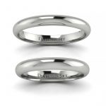 Obrączki ślubne, półokrągłe, białe złoto, 3.0 mm, Klasyka piękna-Diamond Sky