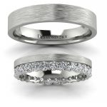 Ślubny blask - Obrączki ślubne z białego złota z diamentami, Diamond Sky