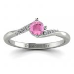 Brylantowy czar - Pierścionek Diamond Sky, białe złoto, różowy szafir 0.33ct , diamenty