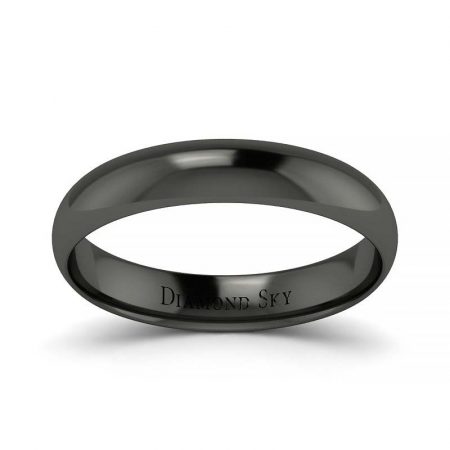 Czarny szyk - Półokrągła obrączka ślubna z czarnego złota, 585 - 5mm 1.4mm