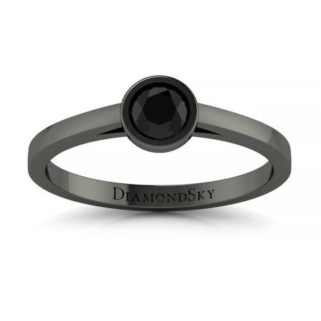 Współczesny minimalizm - Pierścionek Diamond Sky, czarne złoto, czarny brylant
