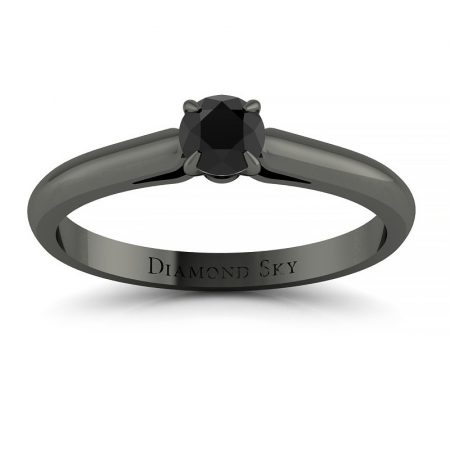 Błysk elegancji - Pierścionek zaręczynowy Diamond Sky z czarnego złota z czarnym diamentem