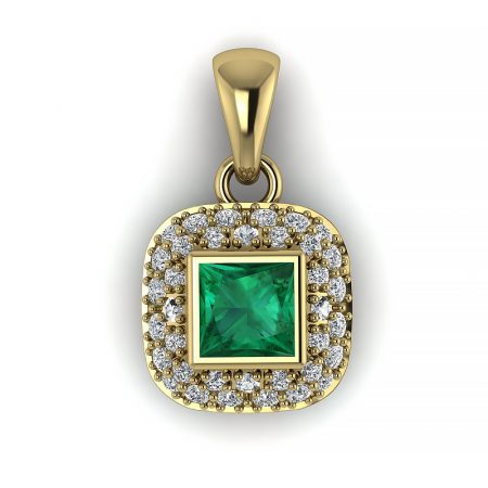 Urzekające piękno - Zawieszka z żółtego złota, Diamond Sky, diamenty, szmaragdy