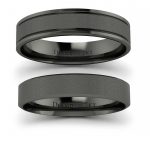 Nowoczesna klasyka w czerni - Płaskie obrączki ślubne z czarnego złota, 4.5mm 6.0mm