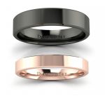 Klasyka w czerni z nutą różu - Płaskie obrączki ślubne z czarnego i różowego złota, 3.0 mm oraz 4.0 mm