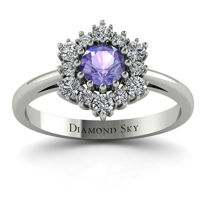 Magia momentu - Pierścionek zaręczynowy z białego złota z tanzanitem i diamentami Diamond Sky Magia momentu - Pierścionek zaręczynowy z białego złota z tanzanitem i diamentami Diamond Sky
