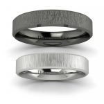 Klasyczny blask - Płaskie obrączki ślubne z białego i czarnego złota, 4mm; 6mm