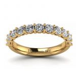 Diamentowy blask - Obrączka z żółtego złota z diamentami, Diamond Sky