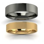 Klasyka w czerni - Płaskie obrączki Diamond Sky z czarnego oraz żółtego złota, 3 mm, 4.5 mm