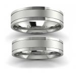 Klasyka piękna - Komplet płaskich obrączek Diamond Sky z platyny-5mm x 1,3mm