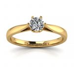 Diamentowy urok - Pierścionek zaręczynowy, żółte złoto, 585, diament P1, Diamond Sky