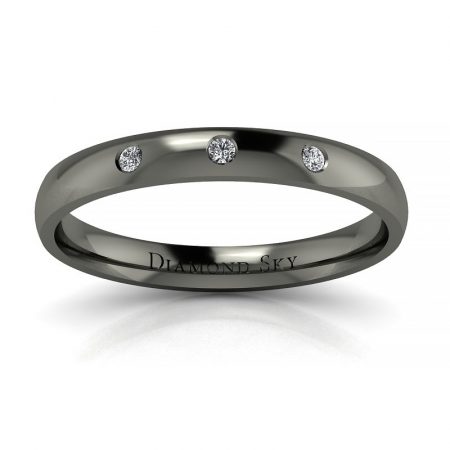 Klasyka z odrobiną blasku - Półokrągła obrączka ślubna z diamentami, 2.5mm