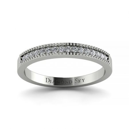 Royal - Damska obrączka ślubna z diamentami , Diamond Sky,białe złoto