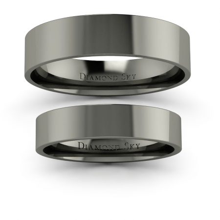 Klasyka w czerni - Płaskie obrączki Diamond Sky z czarnego złota, 4 mm, 6 mm