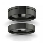 Klasyka w czerni - Płaskie obrączki ślubne z czarnego złota, 3.5mm 6.0mm