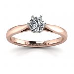 Diamentowy urok - Pierścionek zaręczynowy Diamond Sky z różowego oraz z białego złota z brylantem