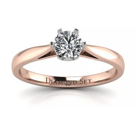 Diamentowy urok - Pierścionek zaręczynowy Diamond Sky z różowego oraz z białego złota z brylantem