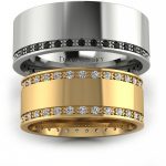 Dopasowani przez gwiazdy - Obrączki ślubne Diamond Sky, żółte oraz białe złoto próby 585, brylanty