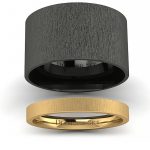Klasyka w czerni - Obrączki Diamond Sky z czarnego oraz żółtego złota próby 585, 2.5 mm oraz 12 mm