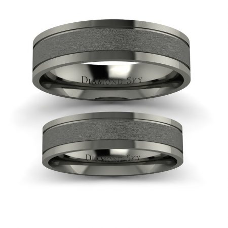 Klasyka w czerni - Płaskie obrączki ślubne z czarnego złota 4 mm oraz 6 mm