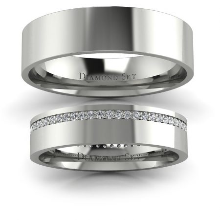 Blask miłości - Obrączki ślubne z białego złota z diamentami Diamond Sky