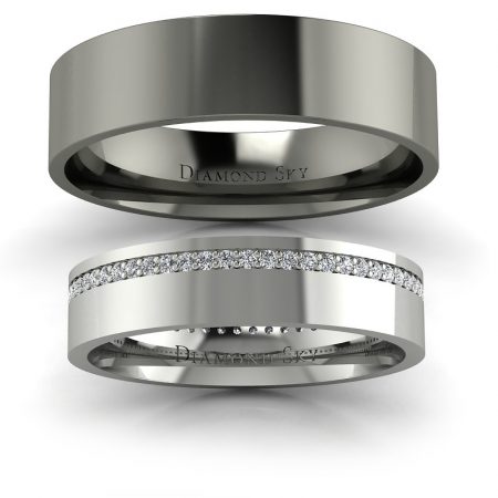Blask miłości - Obrączki ślubne z białego oraz czarnego złota z brylantami Diamond Sky