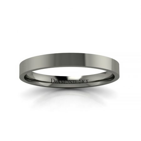 Klasyka w czerni - Płaska obrączka z czarnego złota, 2.5mm