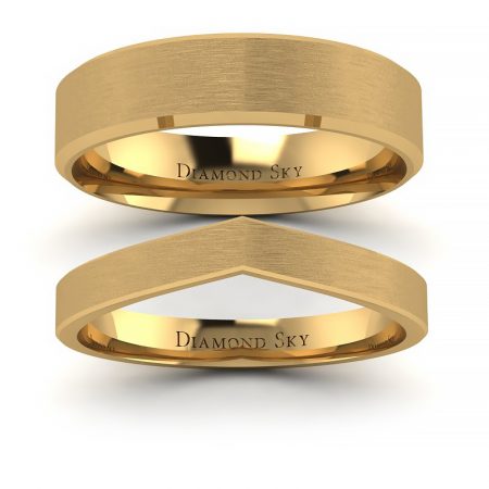 Miłosne dopasowanie - Obrączki ślubne z żółtego złota, 3 mm oraz 5.5 mm
