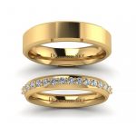 Niezaprzeczalne piękno - Obrączki ślubne z żółtego złota próby 585 z diamentami 0.25 ct, Diamond Sky