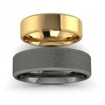 Klasyka i czerni - Płaskie obrączki Diamond Sky z czarnego oraz żółtego złota, 4.5 mm, 7.0 mm