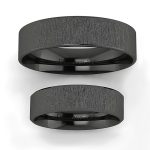 Klasyka w czerni - Płaskie obrączki z czarnego złota, mat, 6mm