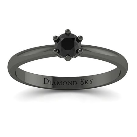 Klasyczny minimalizm - Pierścionek Diamond Sky z czarnego złota z czarnym diamentem