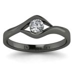 Diamentowy świt - Pierścionek zaręczynowy z czarnego złota z diamentem 0,20 ct