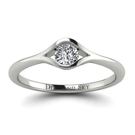 Wieczna obietnica - Pierścionek zaręczynowy z białego złota z diamentem ~0,20 ct