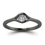 Wieczna obietnica - Pierścionek zaręczynowy z czarnego złota z diamentem ~0,20 ct