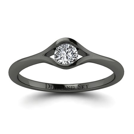Wieczna obietnica - Pierścionek zaręczynowy z czarnego złota z diamentem ~0,20 ct