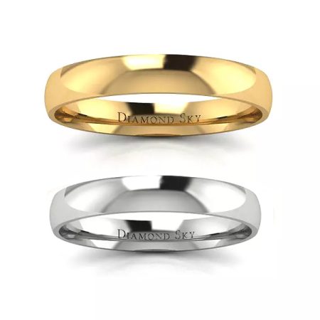 Klasyka piękna - Obrączki ślubne z żółtego i białego złota, próba 585, 3.0 mm, 4mm
