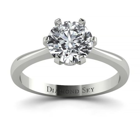 Szlachetny urok - Klasyczny pierścionek z białego złota z diamentem ~1.00ct