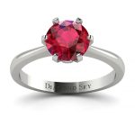 Szlachetny urok - Klasyczny pierścionek z platyny z rubinem ~1.00ct