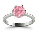 Szlachetny urok - Klasyczny pierścionek z białego złota z różowym diamentem ~1.00ct