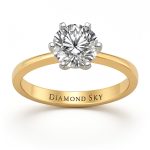 Szlachetny urok - Klasyczny pierścionek z żółtego i białego złota z diamentem ~1.00ct