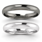 Klasyka w czerni - Komplet półokrągłych obrączek ślubnych z białego i czarnego złota, 3,0 mm, 4.0 mm
