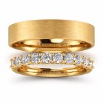 Komplet obrączek ślubnych z żółtego złota z brylantami-Diamentowy blask, Diamond Sky