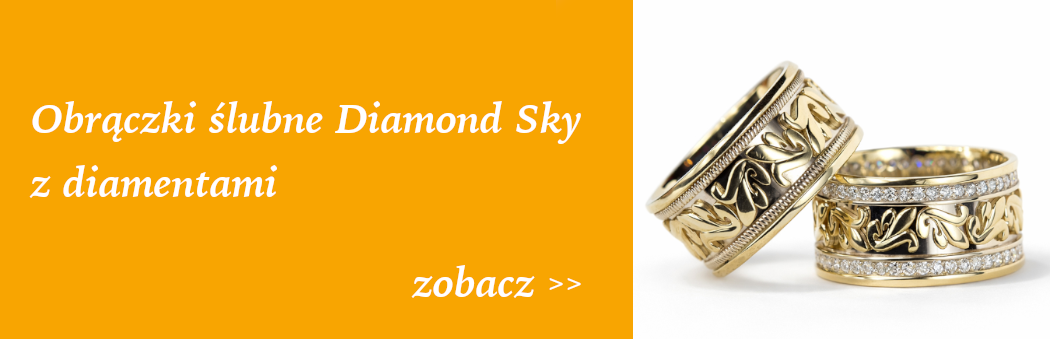 Baner obrączki z diamentami